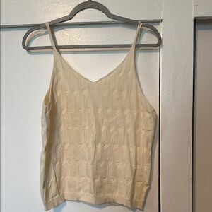 Women's Cream Cable Knit Tank Top